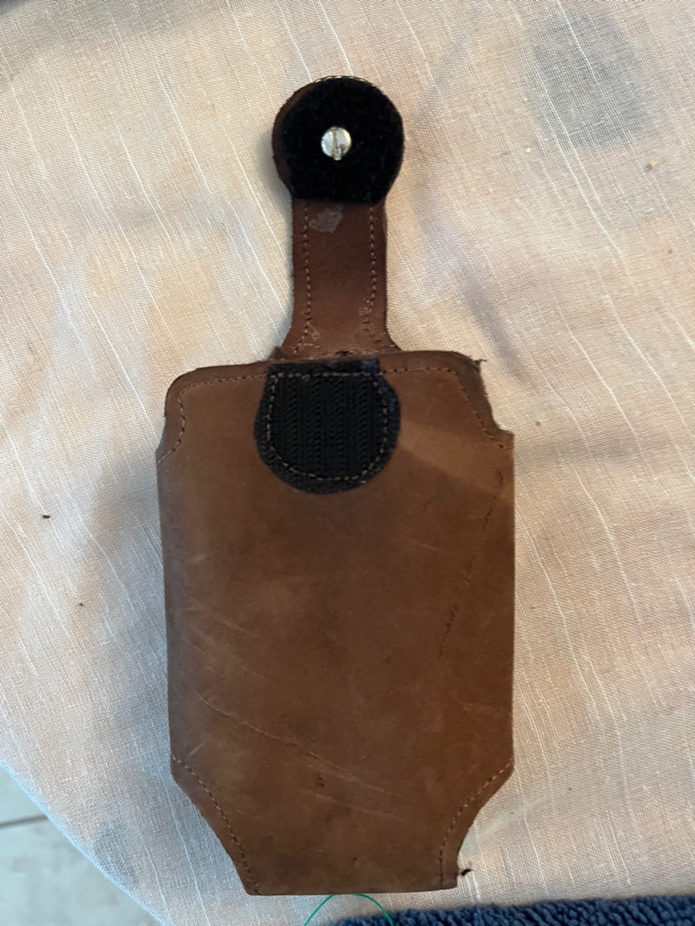 Brown Suede Leather Belt Holster with Decorative Concho - Picture 3 of 6